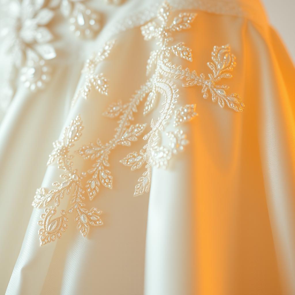 Detalle de vestido de novia con encaje