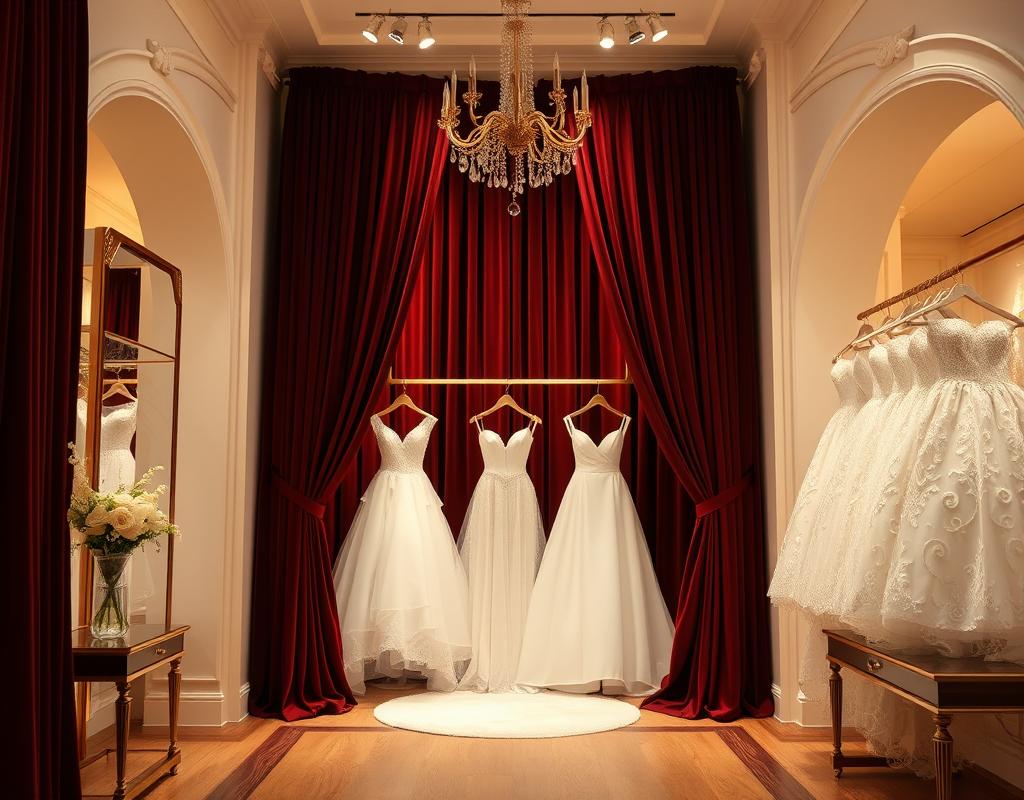 Interior de Bessame Novias, tienda de vestidos de novia en el Centro Histórico de la Ciudad de México